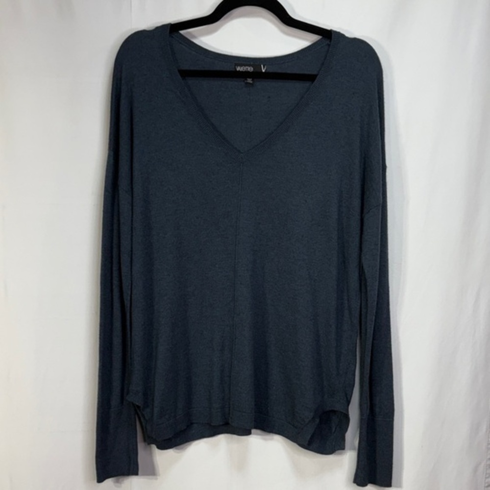 🥝Valette Blue v neck Long Sleeve sweater